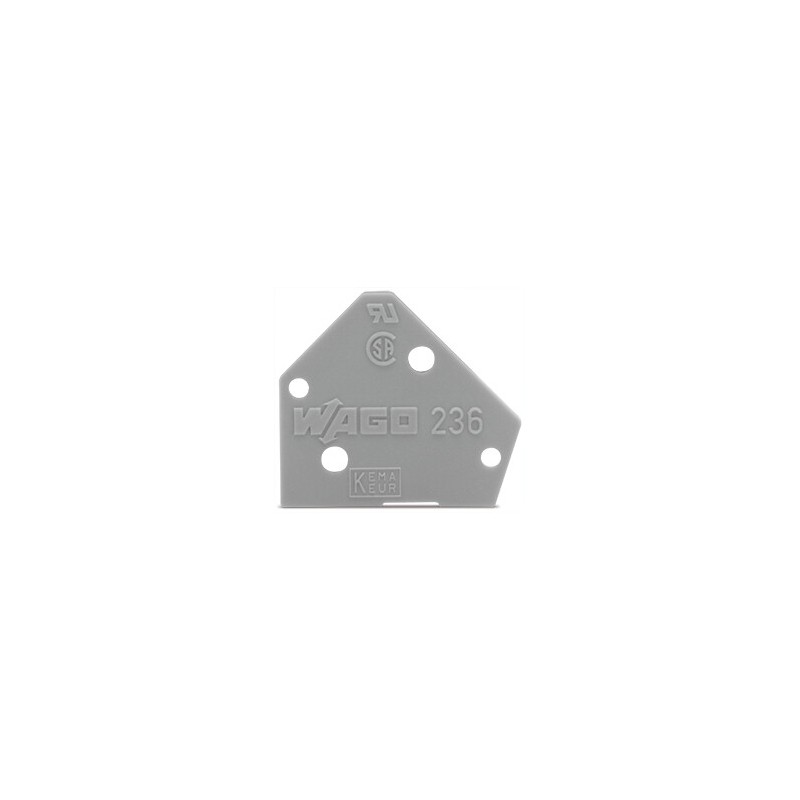 10 pcs - 236-400 Wago, 236 End Plate for use with PCB Terminal Blocks & Pluggable Connectors