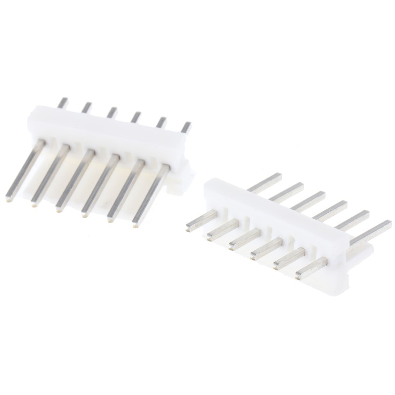 50 pcs - 640454-6 TE Connectivity MTA-100 Series Straight Through Hole Pin Header, 6 Contact(s), 2.54mm Pitch, 1 Row(s), Unshrou