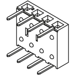 10 pcs - BCS-104-L-S-HE Samtec BCS Series Right Angle Through Hole Mount PCB Socket, 4-Contact, 1-Row, 2.54mm Pitch, Through Hol