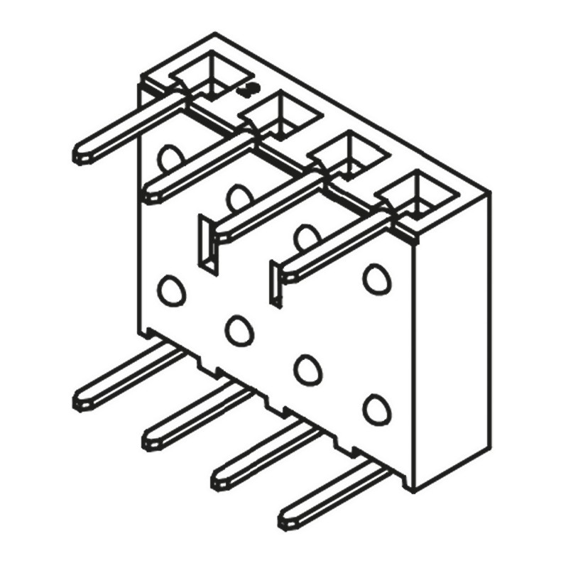 10 pcs - BCS-104-L-S-HE Samtec BCS Series Right Angle Through Hole Mount PCB Socket, 4-Contact, 1-Row, 2.54mm Pitch, Through Hol
