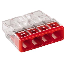 50 pcs - 2273-204 Wago 2273 COMPACT PUSH WIRE Series Junction Box Connector, 4-Way, 24A, 20 - 16 AWG Wire, Push-In Termination