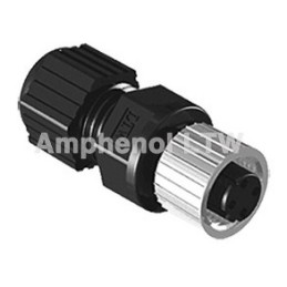 1 pcs - Amphenol Circular Connector, 4 Contacts, Cable Mount, M12 Connector, Socket, Female, IP68, M Series