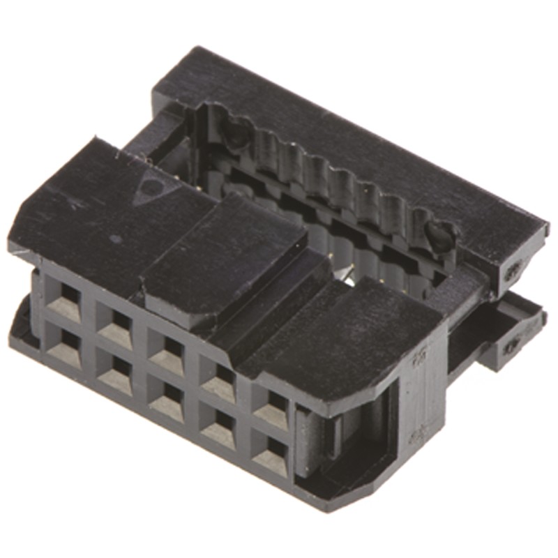 10 pcs - T812110A100CEU Amphenol ICC 10-Way IDC Connector Socket for Cable Mount, 2-Row