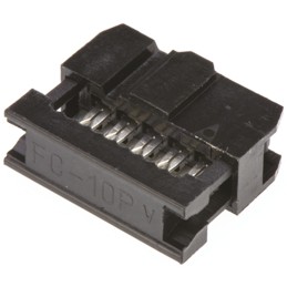 10 pcs - T812110A100CEU Amphenol ICC 10-Way IDC Connector Socket for Cable Mount, 2-Row