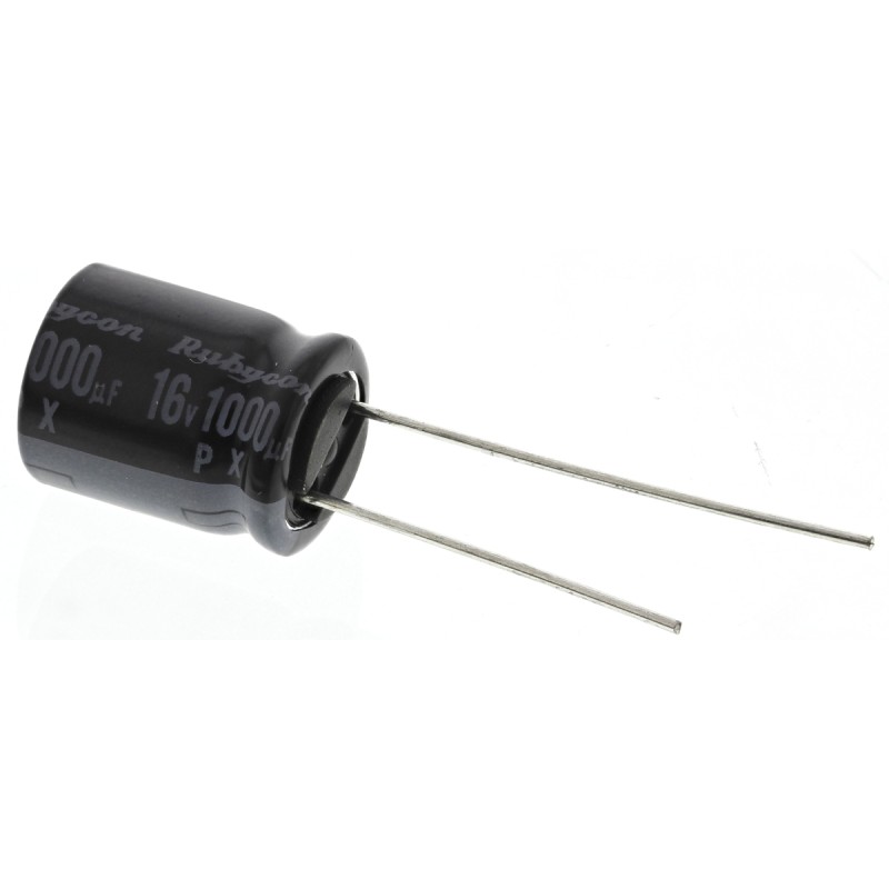 50 pcs - 16PX1000MEFC10X12.5 Rubycon 1000μF Aluminium Electrolytic Capacitor 16V dc, Radial, Through Hole - 16PX1000MEFC10X12.5