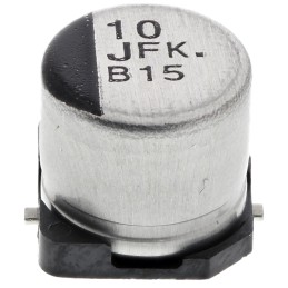 50 pcs - EEEFK1J100P Panasonic 10μF Aluminium Electrolytic Capacitor 63V dc, Surface Mount - EEEFK1J100P