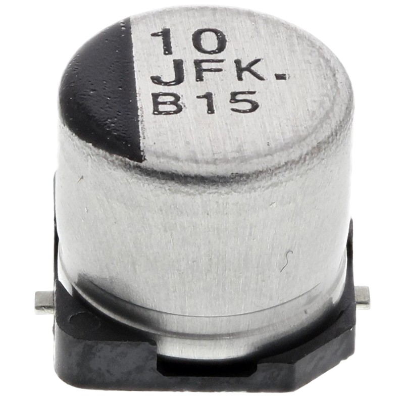 50 pcs - EEEFK1J100P Panasonic 10μF Aluminium Electrolytic Capacitor 63V dc, Surface Mount - EEEFK1J100P