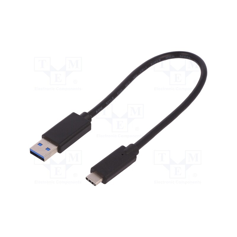 10 pcs : 50420 - Cable, USB 3.0, USB A plug,USB C plug, 0.25m