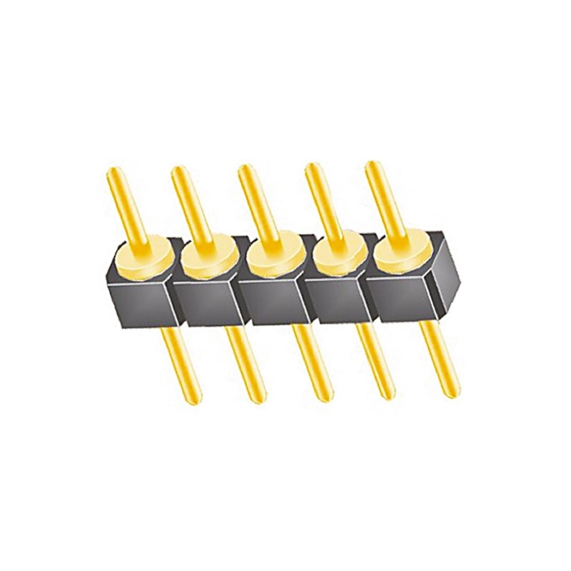 10 pcs - TS-105-G-A Samtec TS Series Straight Through Hole Pin Header, 5 Contact(s), 2.54mm Pitch, 1 Row(s), Unshrouded