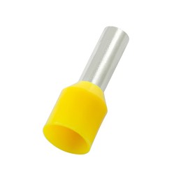 500 pcs - RS PRO Insulated Crimp Bootlace Ferrule, 8mm Pin Length, 1.7mm Pin Diameter, 1mm² Wire Size, Yellow
