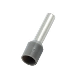 500 pcs - RS PRO Insulated Crimp Bootlace Ferrule, 6mm Pin Length, 1.5mm Pin Diameter, 0.75mm² Wire Size, Grey