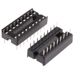 50 pcs - A 18-LC-TT ASSMANN WSW 2.54mm Pitch Vertical 18 Way, Through Hole Stamped Pin Open Frame IC Dip Socket, 1A