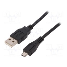 10 pcs : 50498 - Cable, USB 2.0, USB A plug,USB B micro plug, 0.5m, black