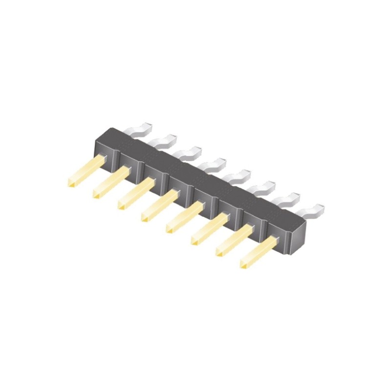 10 pcs - TSM-108-01-L-SH Samtec TSM Series Right Angle Surface Mount Pin Header, 8 Contact(s), 2.54mm Pitch, 1 Row(s), Unshroude
