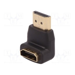 10 pcs : 50513 - Adapter, HDMI socket 90°,HDMI plug, black