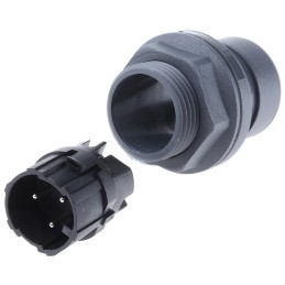 1 pcs - Bulgin Circular Connector, 3 Contacts, Front Mount, Plug, Male, IP66, IP68, IP69K, Buccaneer 6000 Series