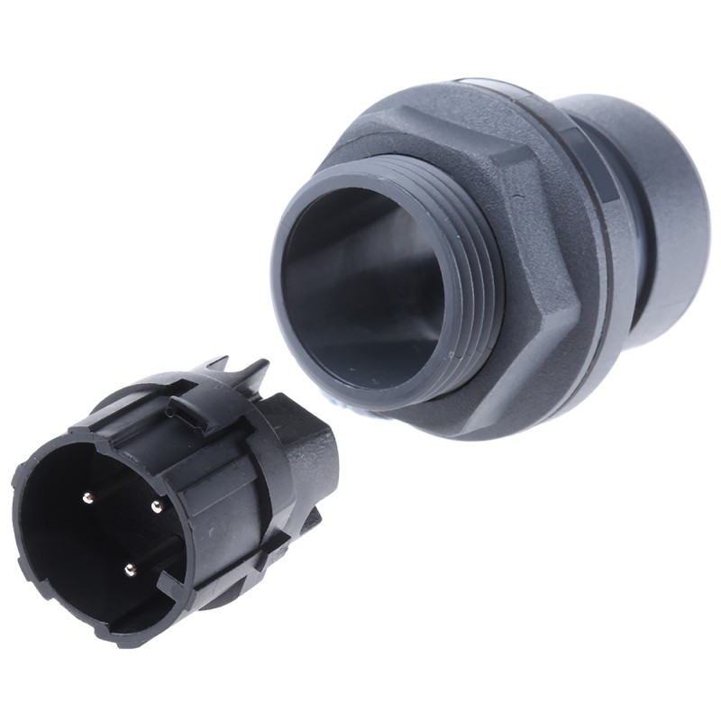 1 pcs - Bulgin Circular Connector, 3 Contacts, Front Mount, Plug, Male, IP66, IP68, IP69K, Buccaneer 6000 Series