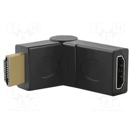 10 pcs : 50516 - Adapter, HDMI socket movable 360°,HDMI plug, black