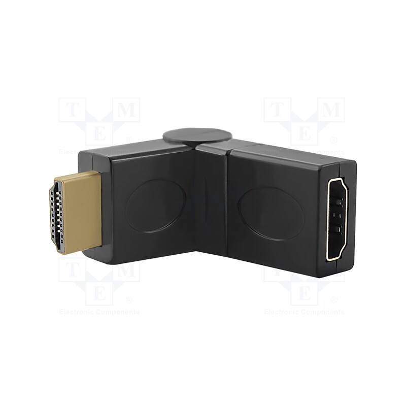 10 pcs : 50516 - Adapter, HDMI socket movable 360°,HDMI plug, black