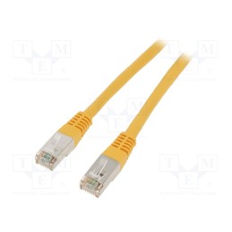 10 pcs : 50540 - Patch cord, F/UTP, 6, solid, CCA, PE, yellow, 0.25m, 26AWG, shielded