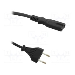 10 pcs : 50547 - Cable, 2x0.5mm2, CEE 7/16 (C) plug,IEC C7 female, 1.4m, black