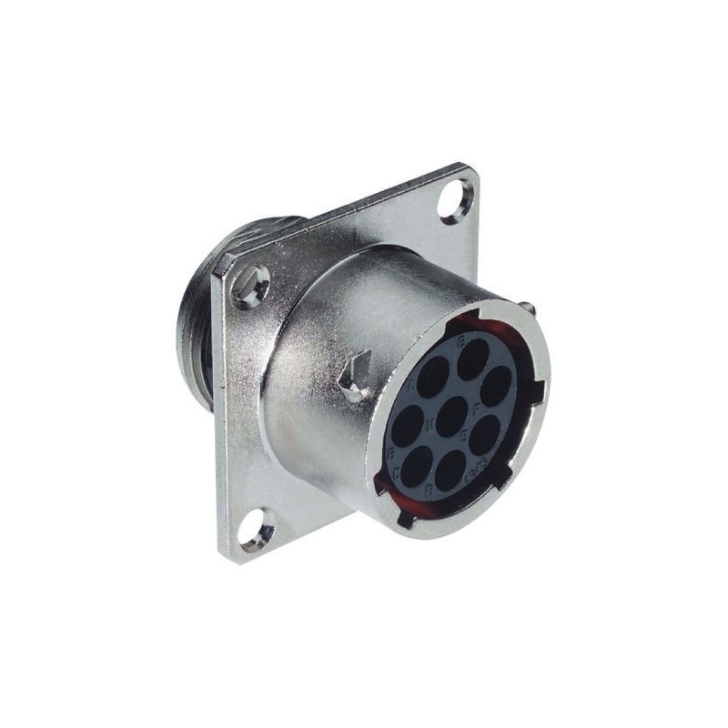 1 pcs - Souriau Circular Connector, 19 Contacts, Flange Mount, Plug, Female, IP68, IP69K, UT0 Series