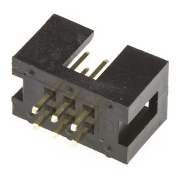 10 pcs - T821106A1S100CEU Amphenol T821 Series Straight Through Hole PCB Header, 6 Contact(s), 2.54mm Pitch, 2 Row(s), Shrouded