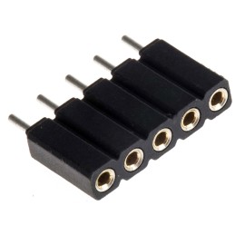 20 pcs - 801-87-005-10-001101 5 Way Preci-Dip Straight Through Hole 2.54mm SIL Socket, Solder, 3A 100 V ac, 150 V dc