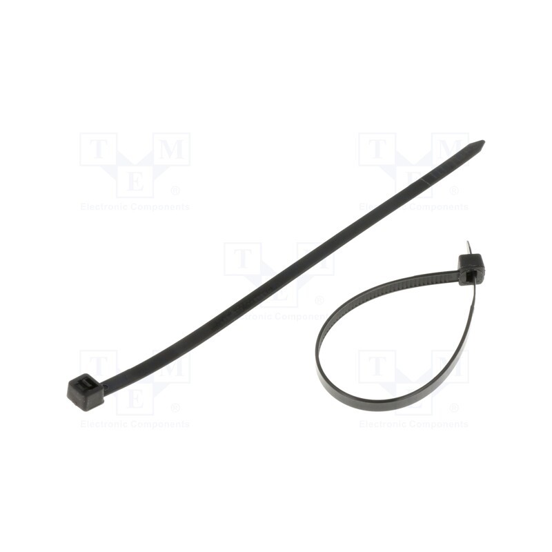 10 pcg : 52241 - Cable tie, L: 160mm, W: 4.8mm, polyamide, black, 100pcs, UL94V-2