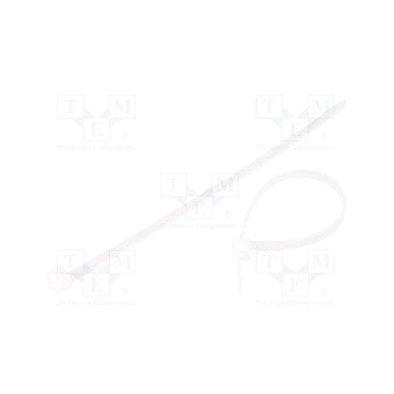 10 pcg : 52242 - Cable tie, L: 160mm, W: 4.8mm, polyamide, natural, 100pcs, UL94V-2