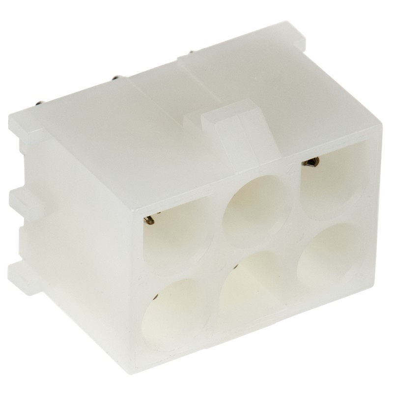 10 pcs - 350431-1 TE Connectivity Universal MATE-N-LOK Series Straight Through Hole Mount PCB Socket, 6-Contact, 6.35mm Pitch, S