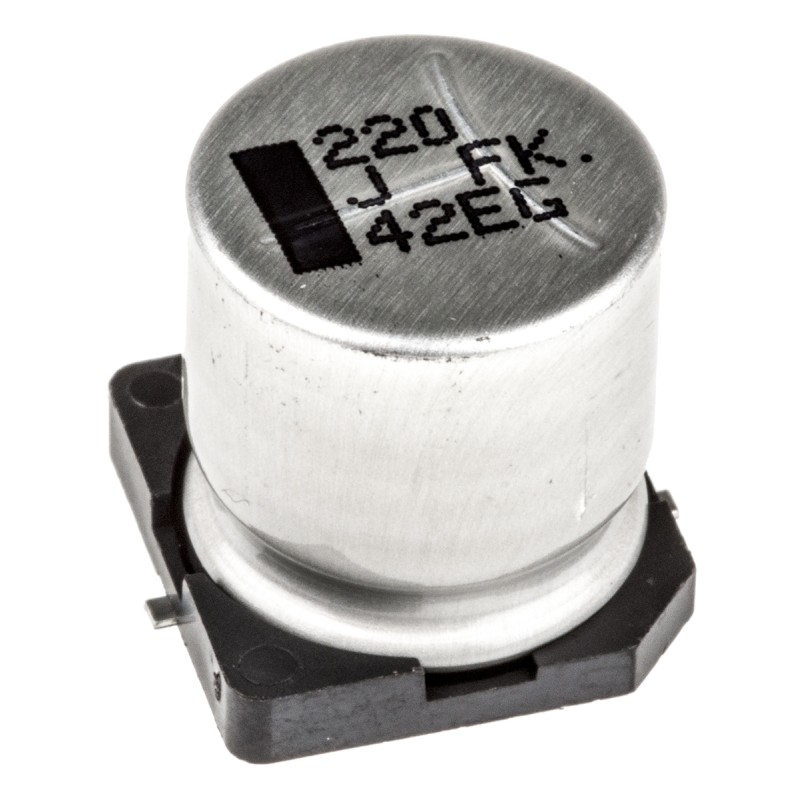 20 pcs - EEEFK1J221AQ Panasonic 220μF Aluminium Electrolytic Capacitor 63V dc, Surface Mount - EEEFK1J221AQ