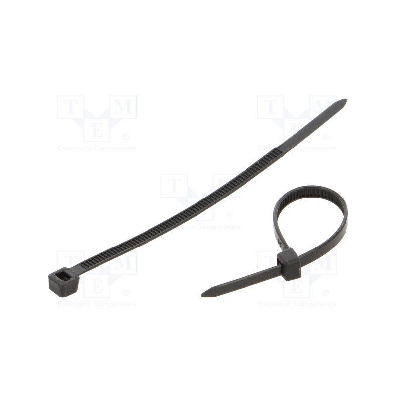 10 pcg : 52243 - Cable tie, L: 100mm, W: 3.6mm, polyamide, black, 100pcs, UL94V-2