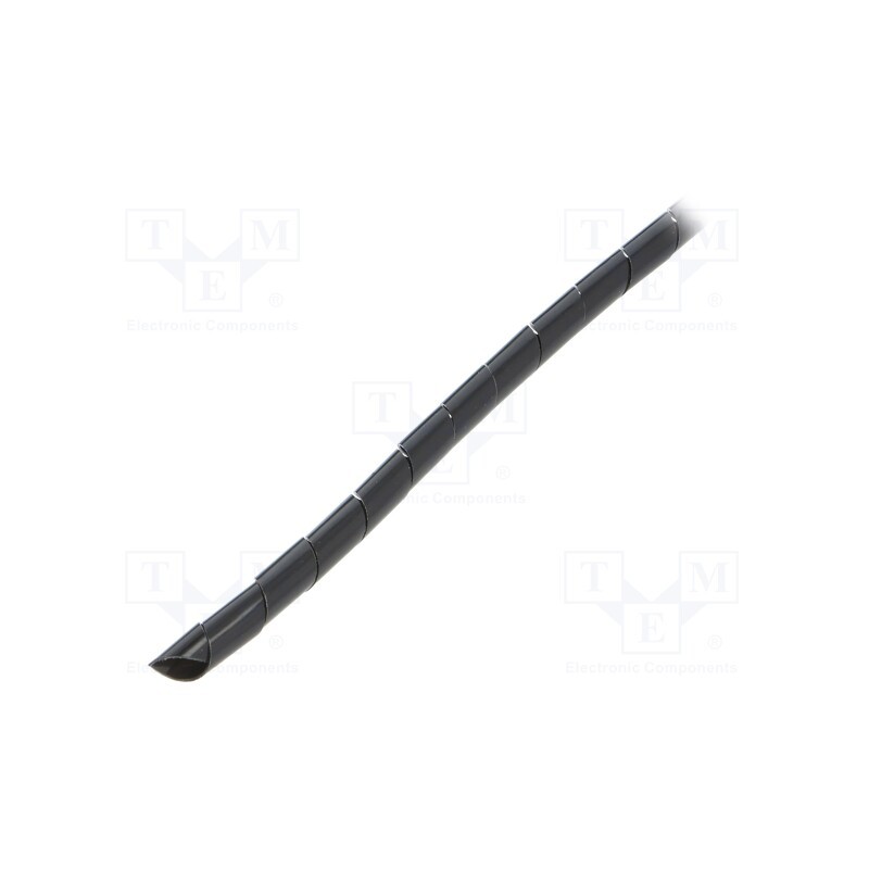 10 pcs : 52251 - Spiral wrapping, ØBundle : 8mm, black, L: 10m, Features: flexible