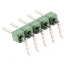 50 pcs - 826949-5 TE Connectivity AMPMODU MOD II Series Right Angle Through Hole Pin Header, 5 Contact(s), 2.54mm Pitch, 1 Row(s