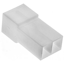50 pcs - 180924 TE Connectivity, FASTIN-FASTON .250 2 Way Nylon Crimp Terminal Housing, 6.35mm Tab Size, Natural