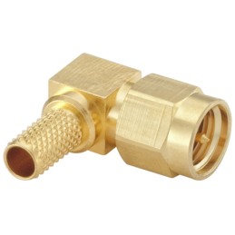 1 pcs - Rosenberger SMA Series, Plug Cable Mount SMA Connector, 50Ω, Crimp Termination, Right Angle Body