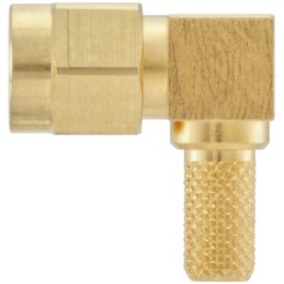 1 pcs - Rosenberger SMA Series, Plug Cable Mount SMA Connector, 50Ω, Crimp Termination, Right Angle Body