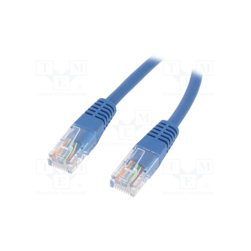 10 pcs : 52318 - Patch cord, U/UTP, 5e, solid, CCA, PE, blue, 1.8m, 26AWG