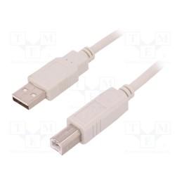 10 pcs : 52321 - Cable, USB 2.0, USB A plug,USB B plug, 3m, white