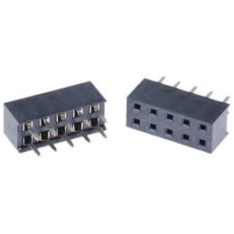 5 pcs - HARWIN Straight Through Hole Mount PCB Socket, 10-Contact, 2-Row, 2mm Pitch, Solder Termination