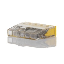 50 pcs - 2273-205 Wago 2273 COMPACT PUSH WIRE Series Junction Box Connector, 5-Way, 24A, 20 - 16 AWG Wire, Push-In Termination
