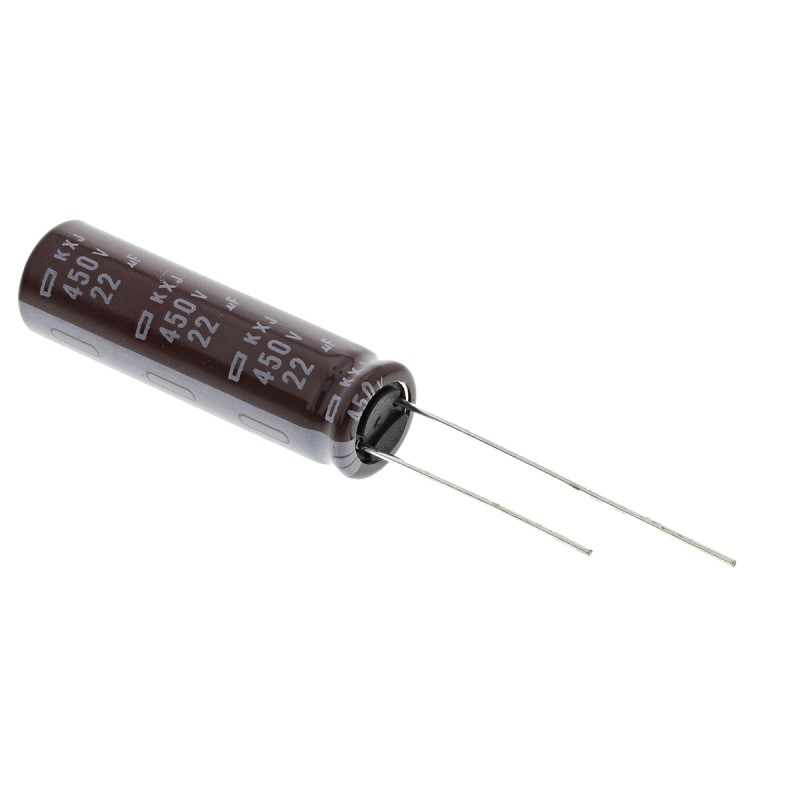 10 pcs - EKXJ451ELL220MJ35S CHEMI-CON 22μF Electrolytic Capacitor 450V dc, Through Hole - EKXJ451ELL220MJ35S