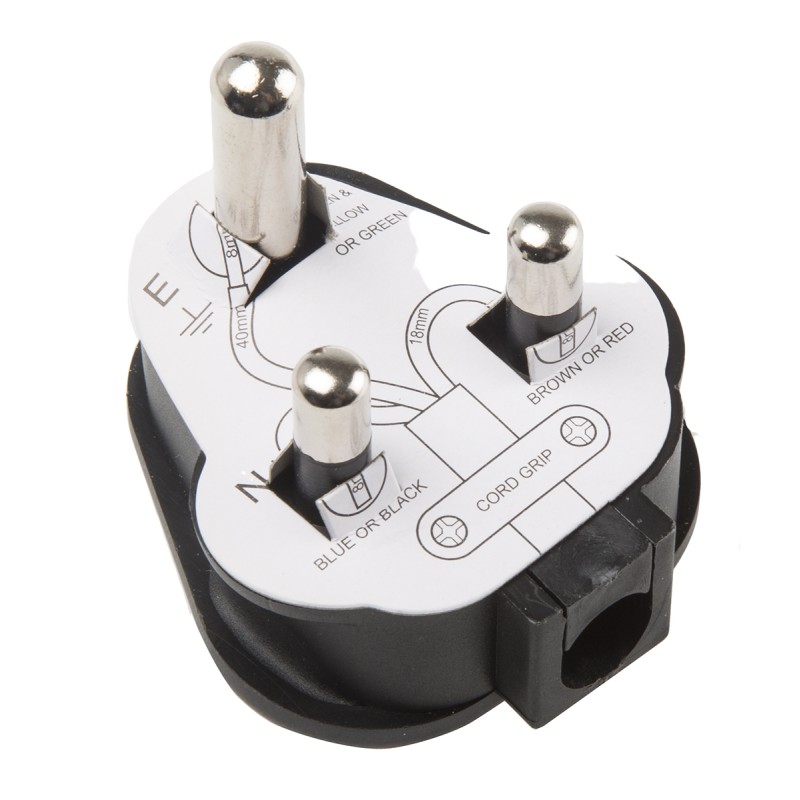 1 pcs - Masterplug UK Mains Plug, 15A, Cable Mount, 250 V ac