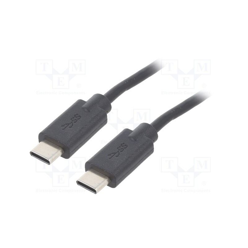 10 pcs : 52345 - Cable, USB 2.0, USB C plug,both sides, 2m, black