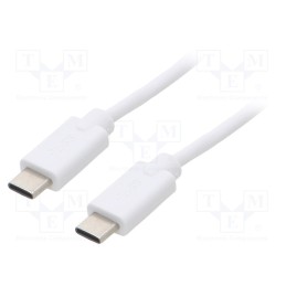10 pcs : 52346 - Cable, USB 2.0, USB C plug,both sides, 2m, white