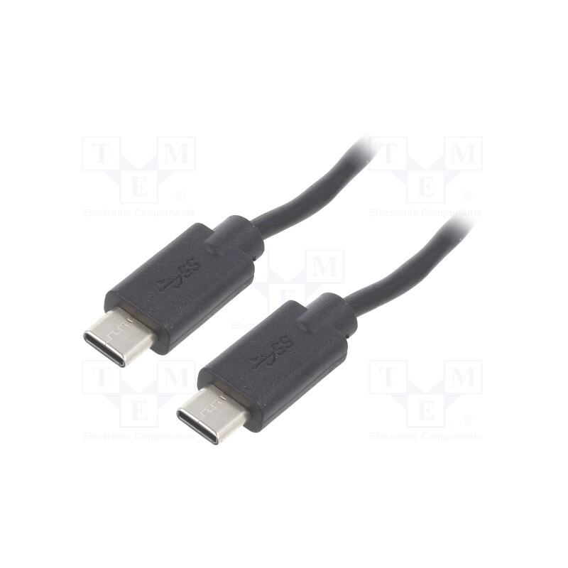 10 pcs : 52348 - Cable, USB 2.0, USB C plug,both sides, 3m, black