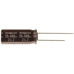 20 pcs - 25ZLJ680M10X16 Rubycon 680μF Aluminium Electrolytic Capacitor 25V dc, Radial, Through Hole - 25ZLJ680M10X16