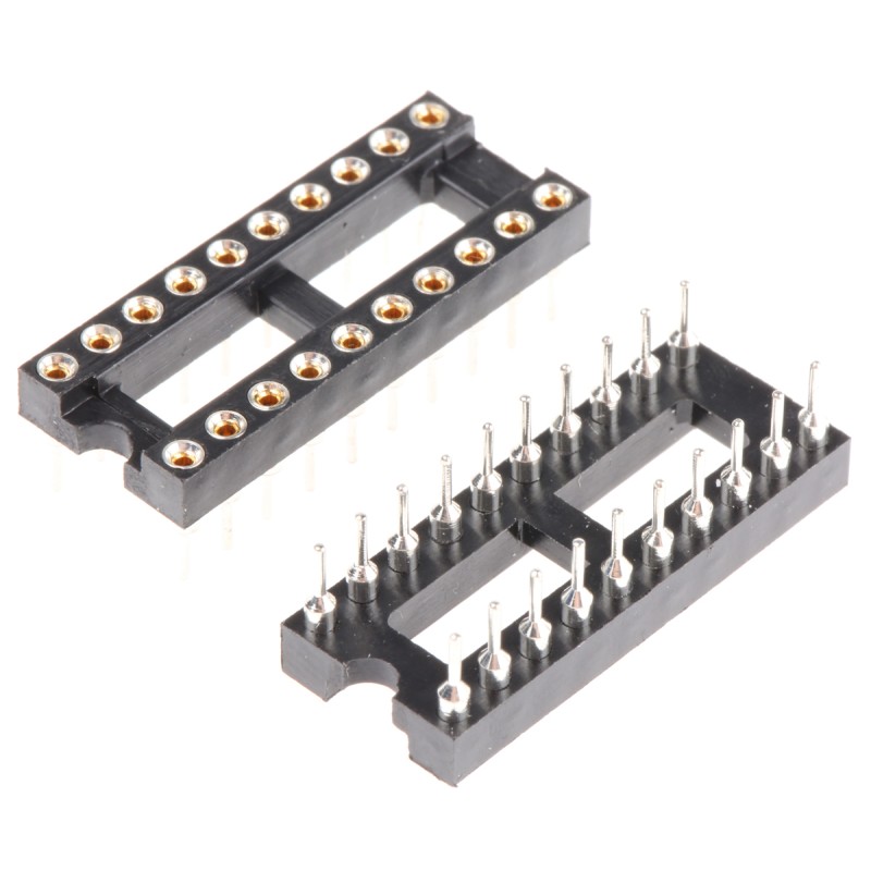 20 pcs - W30520TRC Winslow 2.54mm Pitch Vertical 20 Way, Through Hole Turned Pin Open Frame IC Dip Socket, 5A