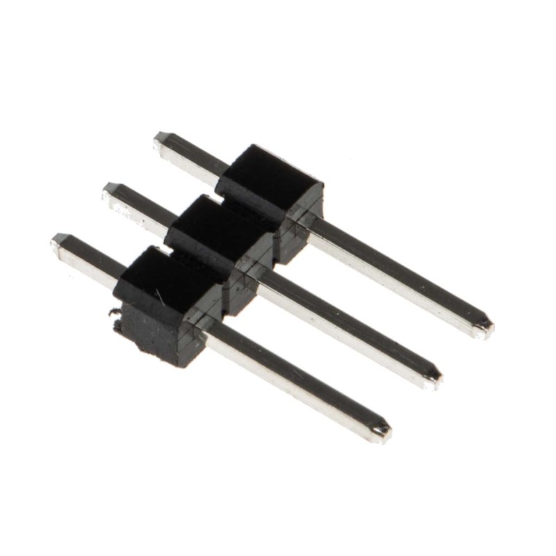 100 pcs - RS PRO Straight Through Hole Pin Header, 3 Contact(s), 2.54mm Pitch, 1 Row(s), Unshrouded